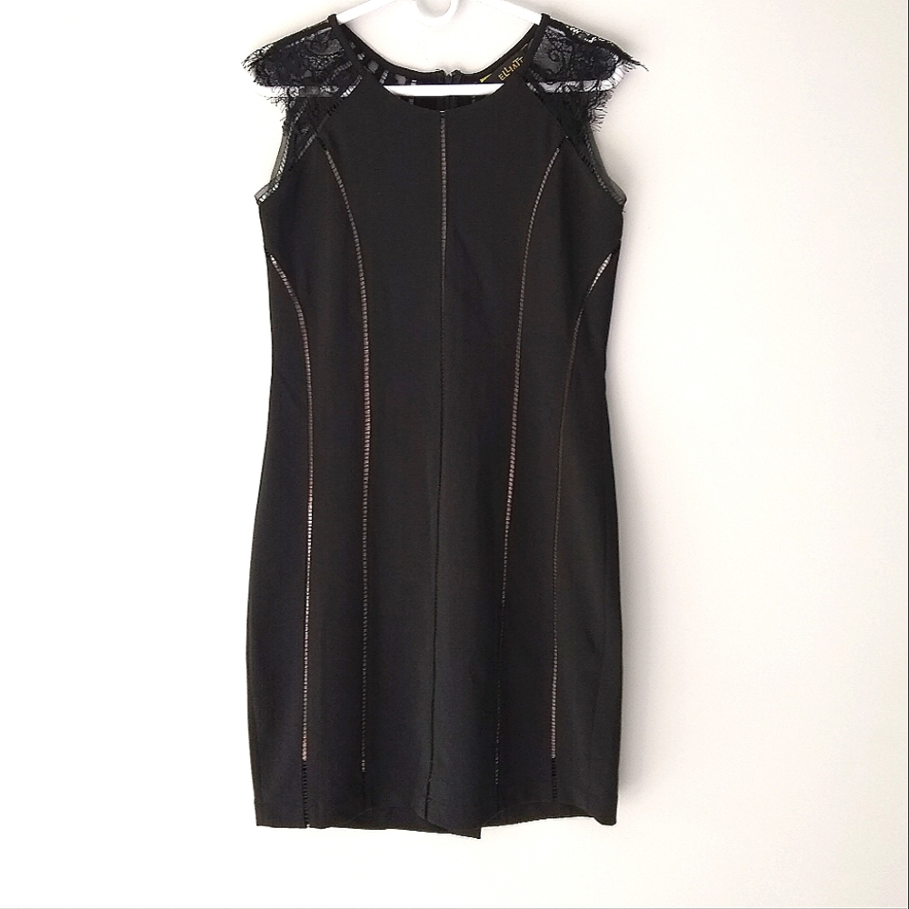Elliatt Sleeveless Black Formal Cocktail Dress Lace    Medium